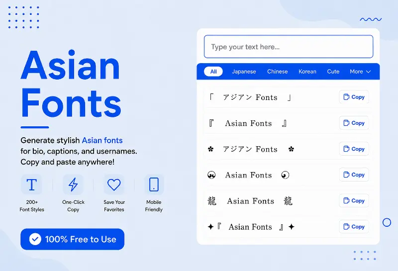 Asian Fonts Generator
