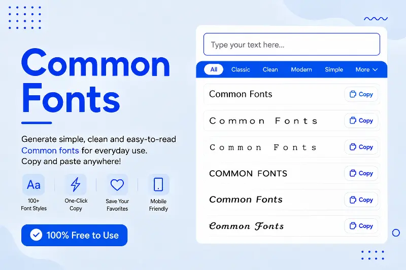 Common Fonts Generator