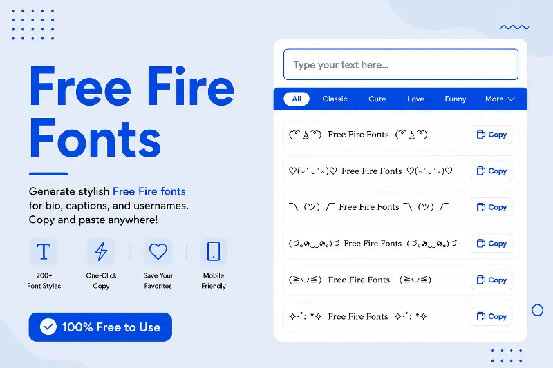 Free Fire Fonts Generator