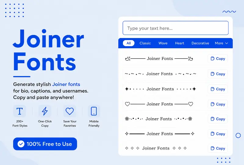 Joiner Fonts Generator