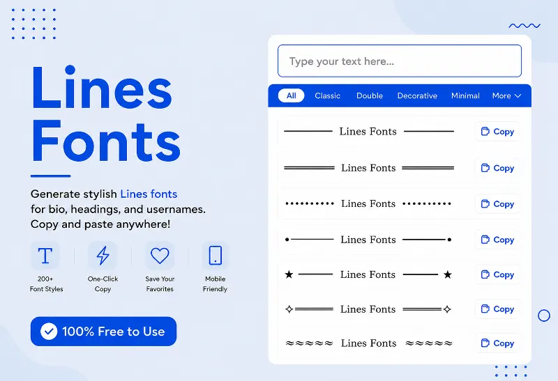 Lines Fonts Generator