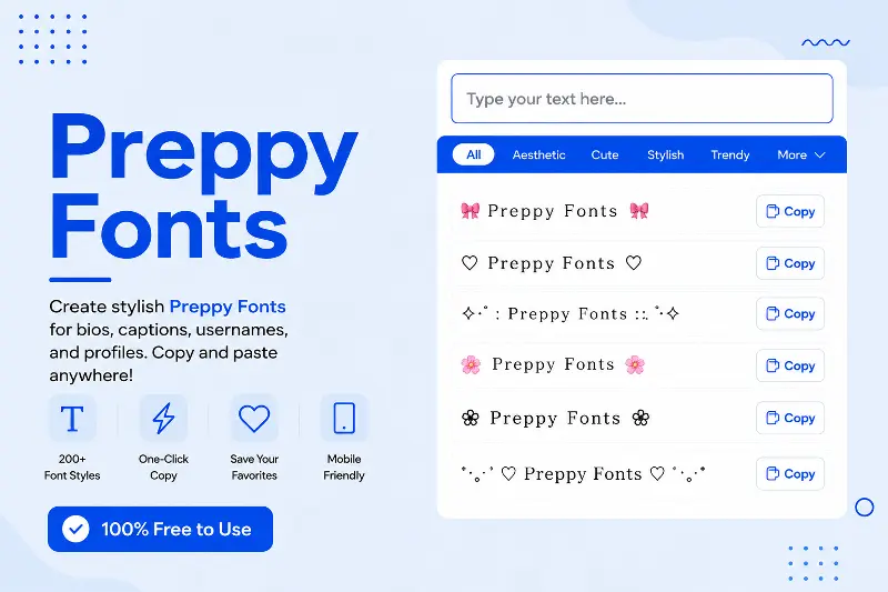 Preppy Fonts Generator