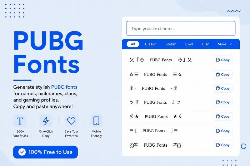 PUBG Fonts Generator