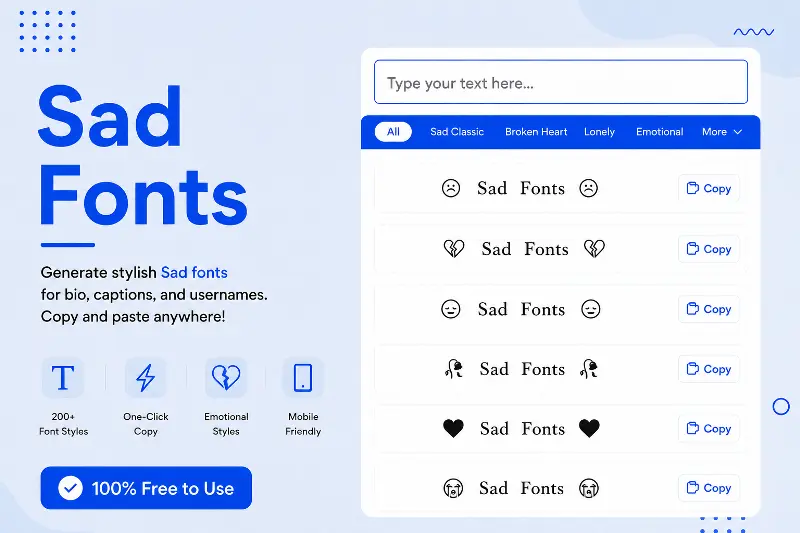 Sad Fonts Generator