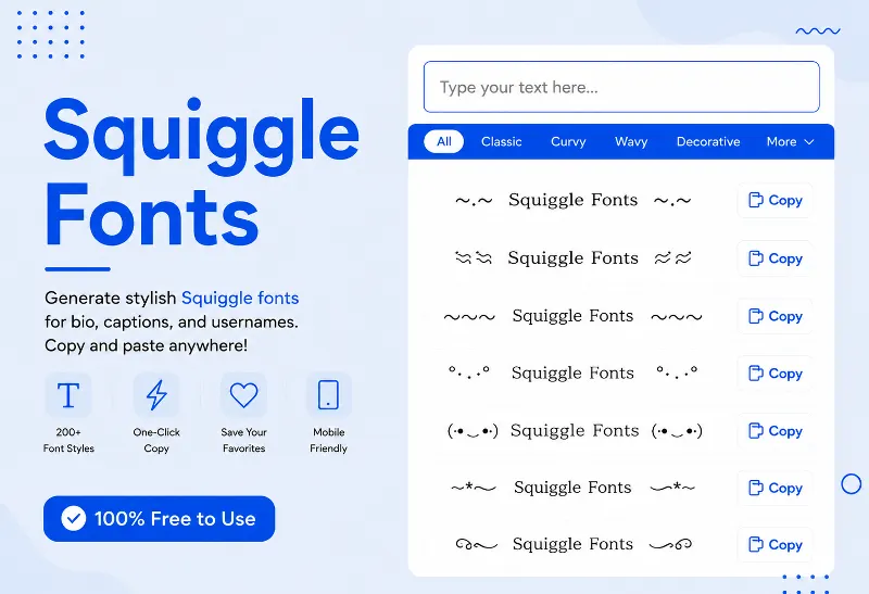 Squiggle Fonts Generator