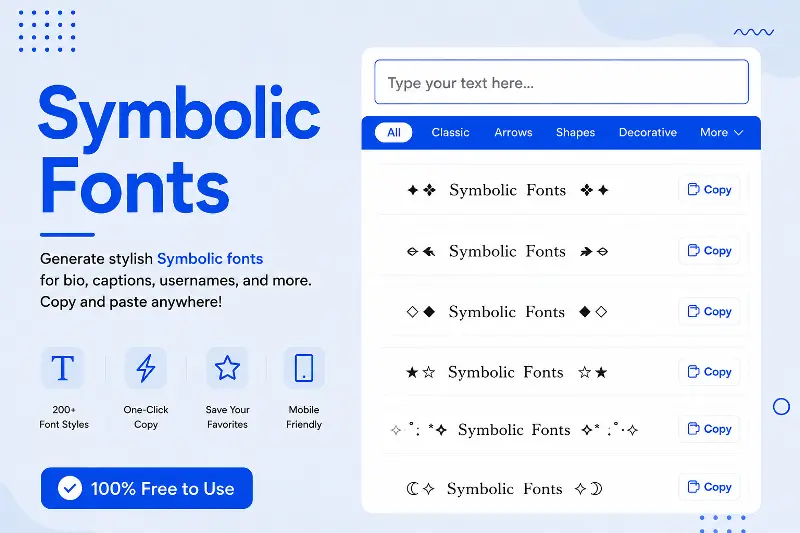 Symbolic Fonts Generator