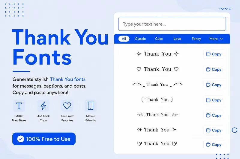 Thank You Fonts Generator
